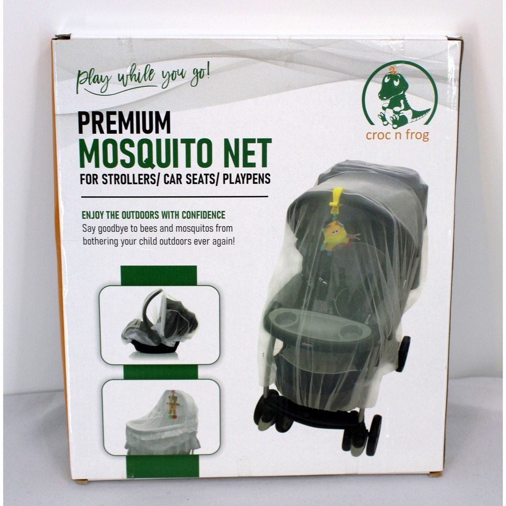 Croc n Frog Premium Mosquito Net for Strollers Car Seats Playpens White Mesh